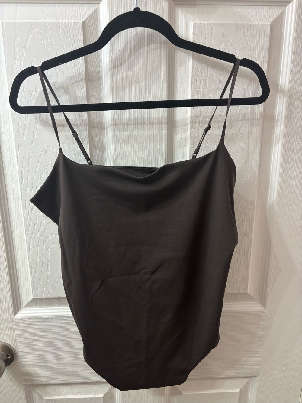 Athleta Black Women's Spaghetti Strap Double Lined Bodysuit